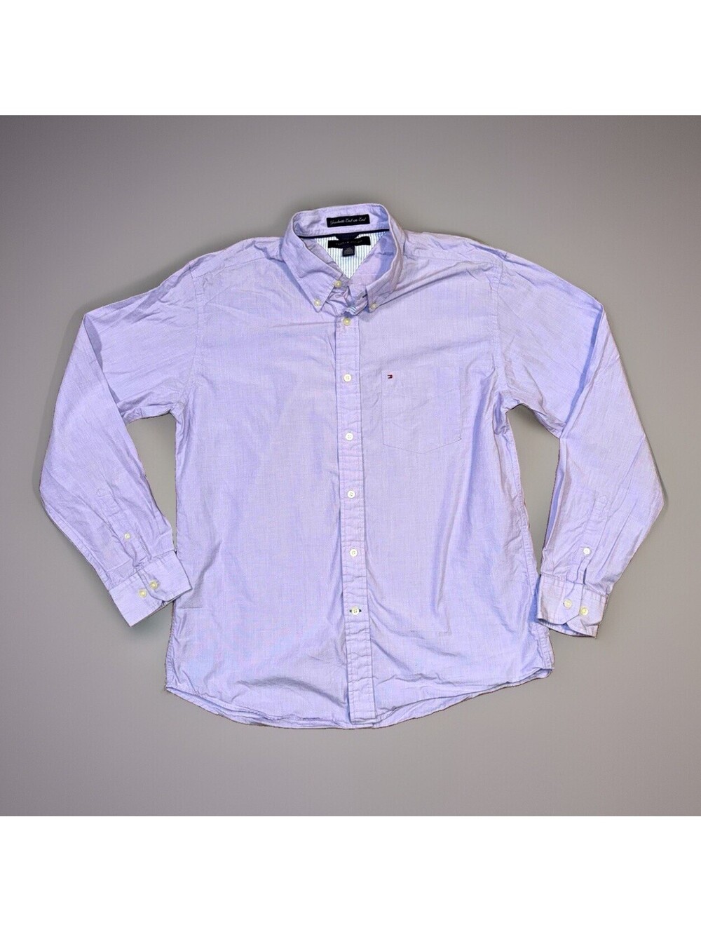 Tommy Hilfiger Graduate End-on-End Men’s L Purple Button-Down Shirt